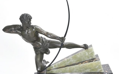 French Art Deco Jean de Roncourt Bronze Hunter