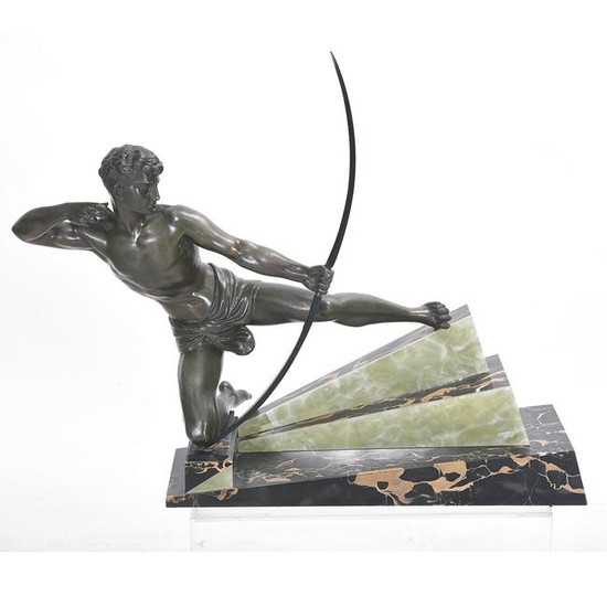 French Art Deco Jean de Roncourt Bronze Hunter