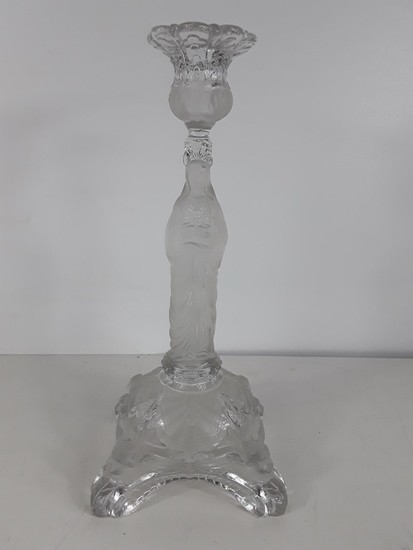 French glass Virgin Mary signed Portieux