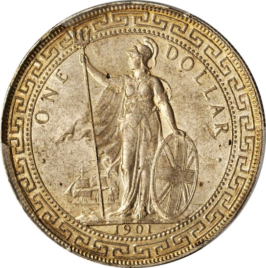 GREAT BRITAIN. Trade Dollar, 1901-C. Calcutta Mint. PCGS MS-61 Gold Shield.