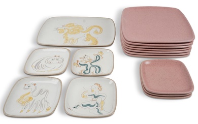 GROUP OF GLIDDEN POTTERY (NEW YORK) DISHES, CIRCA 1950