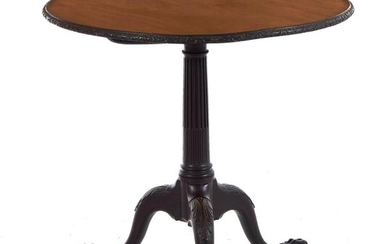 *George III carved mahogany tilt-top tripod table