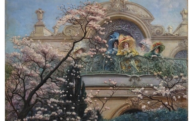 Georges Jules Victor Clairin Dames sur un balcon au printemps