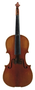 German Violin - Labeled ANTONIUS STRADIVARIUS…, length of two-piece back 357 mm.