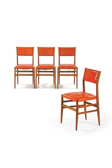 Gio PONTI (1891-1979) Suite de 4 chaises... - Lot 142 - Maison R&C, Commissaires-Priseurs Associés