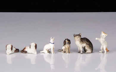 Glass and porcelain dolls’ house pets