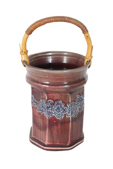 Glazed Pottery Basket Jar
