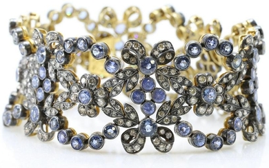 Gold / Silver Sapphire and Diamond Bracelet
