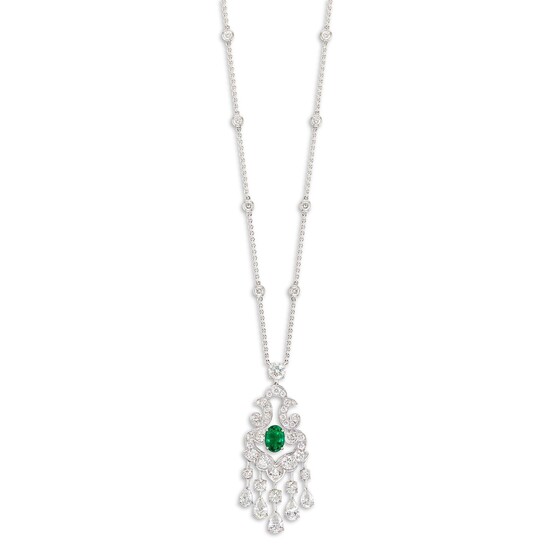 Graff, An Emerald and Diamond Pendant Necklace, Graff