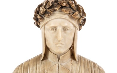 Grande Tour Carved Marble Dante Bust