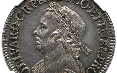 Great Britain: , Oliver Cromwell 1/2 Crown 1658 AU58 NGC,...