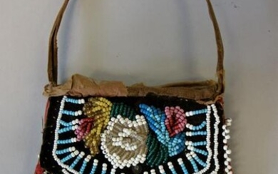 Great Lakes Native American Beaded Bag, c1880-1910