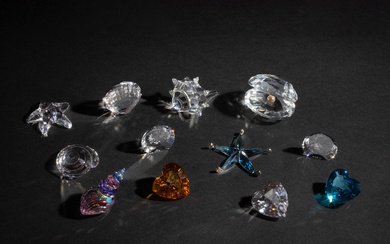 Group of Swarovski Crystal Seashells and Hearts
