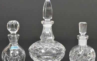 Group of Three Crystal Perfume Bottles