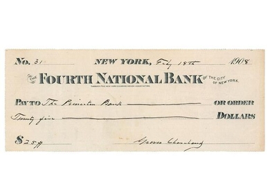 Grover Cleveland Signed Check