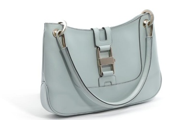 Gucci A bag of light blue leather with silver tone hardware, short...