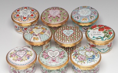Halcyon Days Enamel Boxes Featuring Valentine's Day Designs