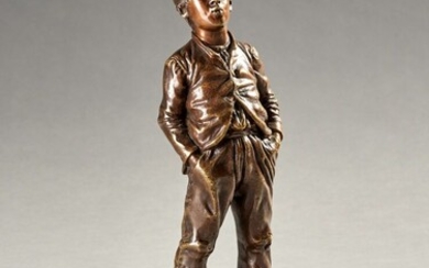 Halfdan HERTZBERG (1857-1890) "Le siffleur" Bronze à patine brun nuancé Signé Haut : 30 cm...