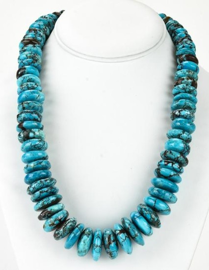 Handmade Large Scale Turquoise Bead Necklace