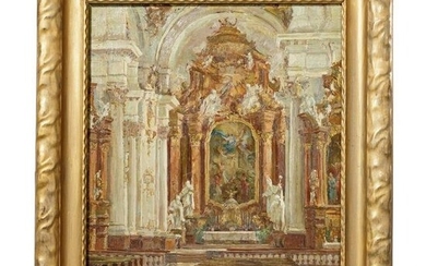 Hans Schilcher (1879 - 1951) - The Interior of a Church