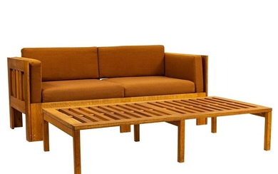 Hans Wegner coffee table, and Tage Poulsen sofa (2)
