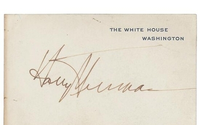 Harry S. Truman Signed White House Card