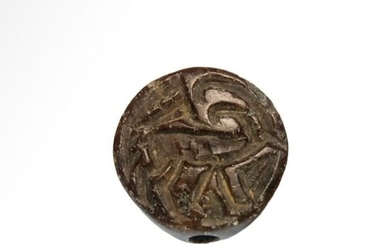 Helladic Greek Steatite Seal with Horned Animal, c.