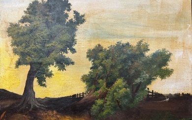 Henry Churchill Signed Landscape Oil on Board Painting Dated 1962