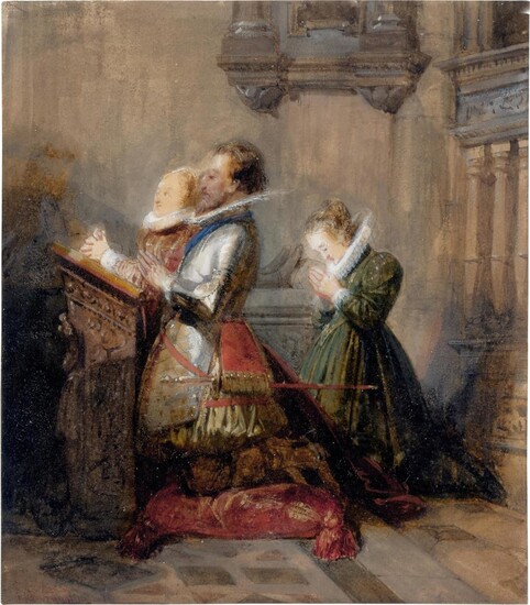 Henry IV praying, accompanied by two ladies (La Prière), Richard Parkes Bonington