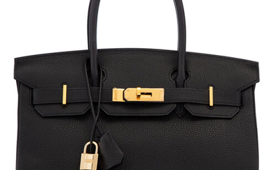 Hermès 30cm Black Togo Leather Birkin Bag with Gold...