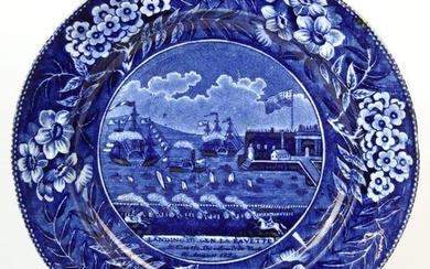 Historic Staffordshire Plate "The Landing of General Lafayette at Castle Garden, New York, 16 August