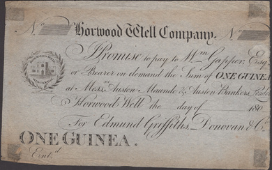 Horwood Well Bank, for Edmund Griffith, Donovan & Co, unissued 1 Guinea,...