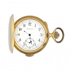 INITIATIVE, Chronograph Gent's 18K gold savonnette pocket watch Late...
