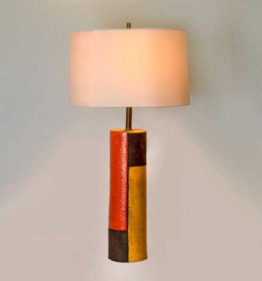 ITALIAN RIMINI BITOSSI POTTERY MONDRIAN LAMP Created by Aldo...