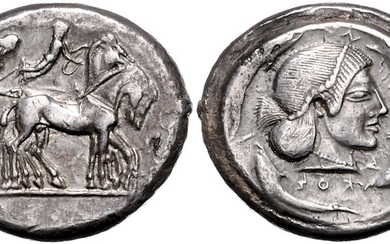 ITALIEN, SIZILIEN / Stadt Syrakus, AR Tetradrachme unter Gelon (485-478 v.Chr.)