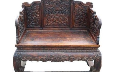 Important Early Chinese Dragon Throne Chair