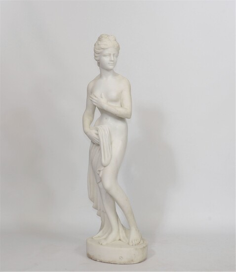 Importante sculpture en marbre "Vénus au bain" d'après Christophe-Gabriel Allegrain