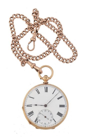 J. W. Benson,Gold coloured open face pocket watch