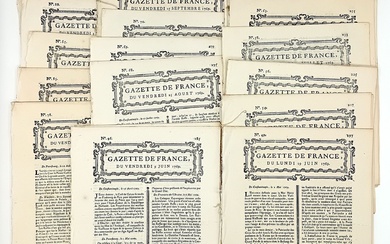 JOURNAUX LOUIS XV. «GAZETTE DE FRANCE» Imprimerie... - Lot 142 - Vermot et Associés