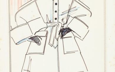 Jacques de Bascher in raincoat, Karl Lagerfeld