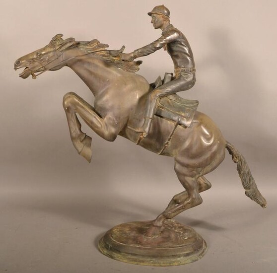 James Ballard Bronze Horse and Rider Sculpture.