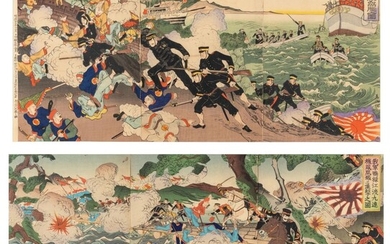 Japon, période Meiji (1868-1912) Paire d’estampes... - Lot 42 - Millon Belgique