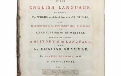 Johnson (Samuel): A Dictionary of the English Language