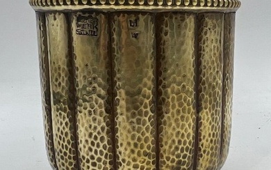 Josef Hoffmann Art Deco Silverplated Vase H: 2.8" Diam: 3"