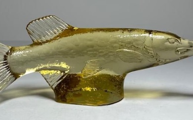 Kosta Boda Signed Swedish Glass Art Figurine by Paul Hoff for WWF Fish.