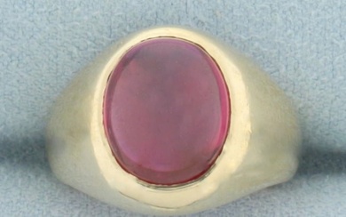 Lab Ruby Ring in 10k Yellow Gold