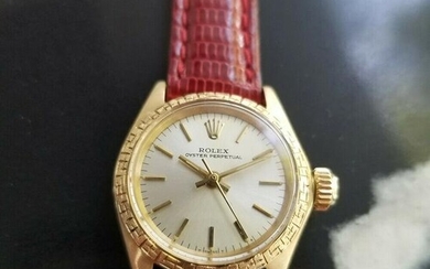 Ladies Rolex Oyster Perpetual Ref 6802 25mm 18k Gold