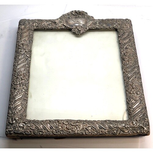 Large antique silver picture frame measures approx 29cm by ...