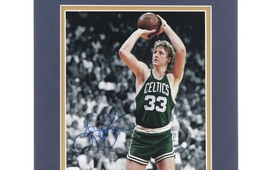 Larry Bird Signed Boston Celtics NBA Basketball Photo Print, COA