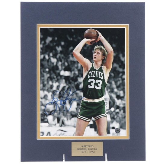 Larry Bird Signed Boston Celtics NBA Basketball Photo Print, COA
